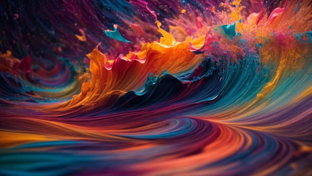 artistic representation of a mind bursting with colorful abstract ideas